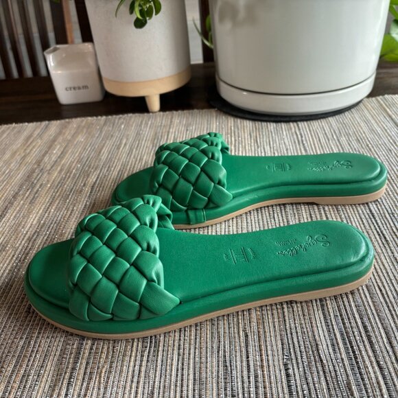 SEYCHELLES | Women's Green Bellissima Slide Sandals Size 9 - Picture 2 of 4